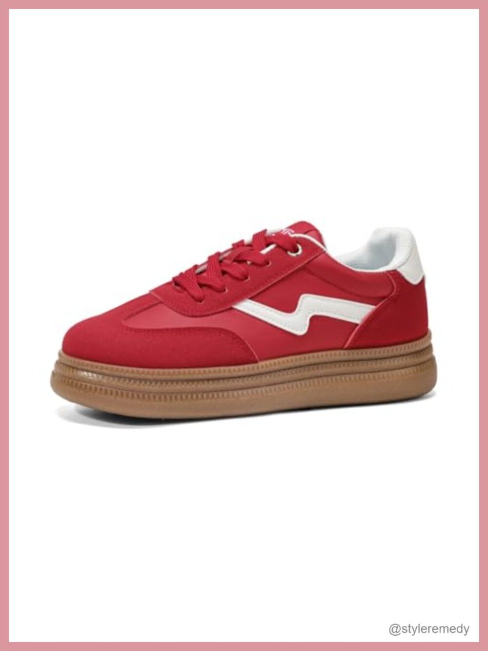 Vintage Chunky Sneakers Gum Sole Platform PU Upper Casual Women's
